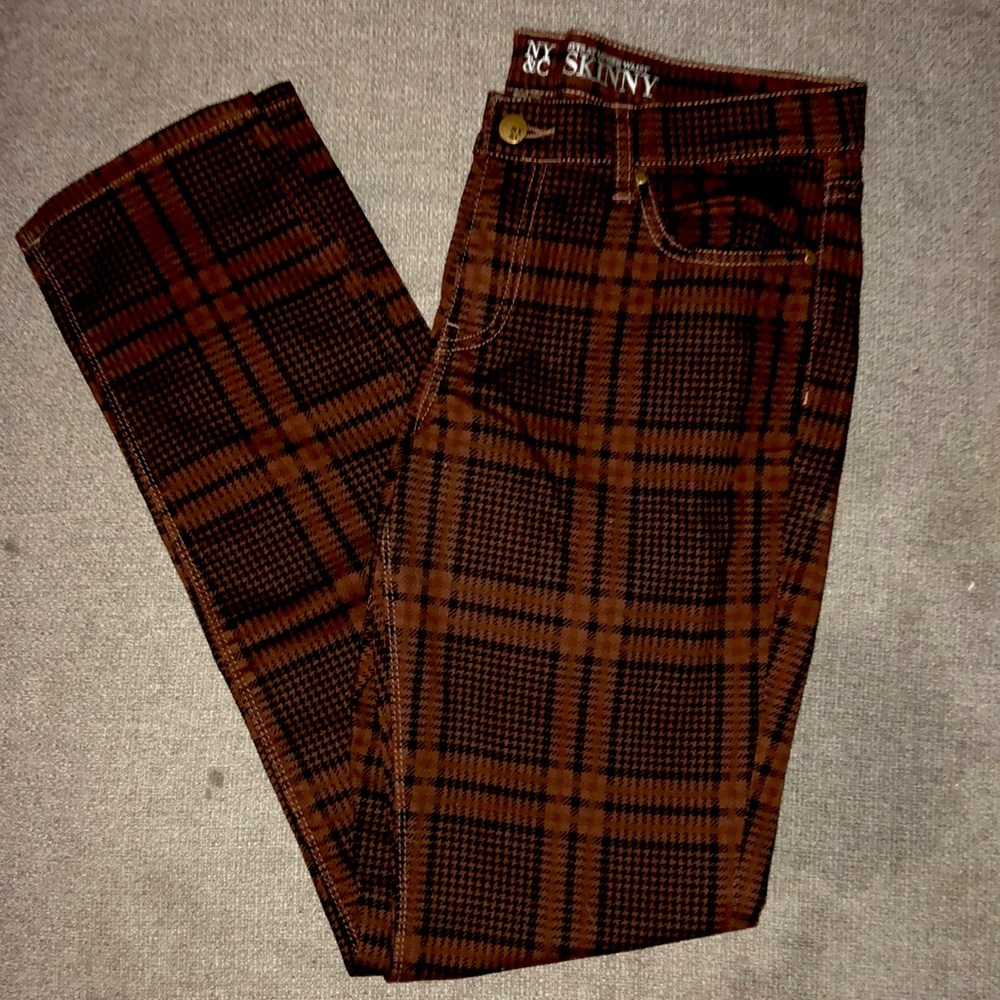 Printed pants lower waist skinny